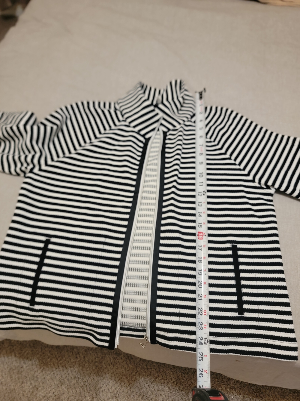 Only Black & White Striped Zip Jacket